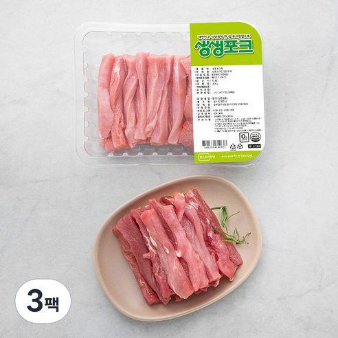 생생포크 한돈 안심 탕수육용 (냉장), 400g, 3팩