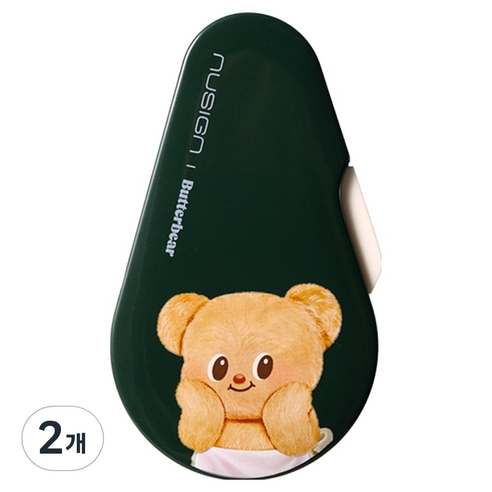 델리 버터베어 누사인 슬라이딩 수정테이프 5mm x 12m, 그린, 2개