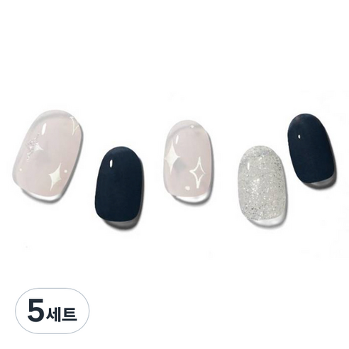 데싱디바 글로우 네일스티커 세트, 스파클링 드롭, 5세트