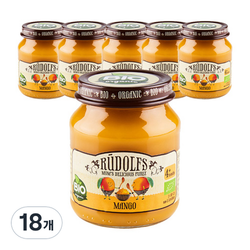 루돌프 유기농 퓨레 120g, 망고맛, 18개