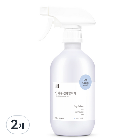 살림백서 딥퍼퓸 섬유탈취제 본품, 500ml, 2개, 소프트코튼