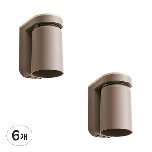 더자카 모던 벽걸이 양치컵, 브라운, 6개