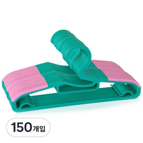 데코 라운드 논슬립 어린이 옷걸이, 민트, 150개입
