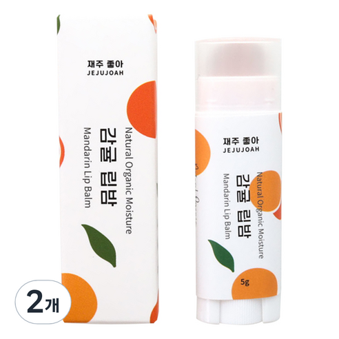 제주동백오일 재주좋아 투명 립밤 입술보호제, 2개, 감귤, 5ml