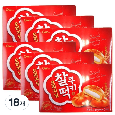 청우식품 찰떡쿠키 오리지널, 107.5g, 18개