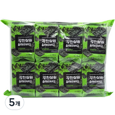 삼원 광천 올리브유 녹차 도시락김 16p, 64g, 5개