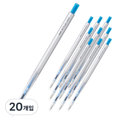 스타일핏 유니 단색펜 UMN-139 0.38mm, 라이트블루, 20개입