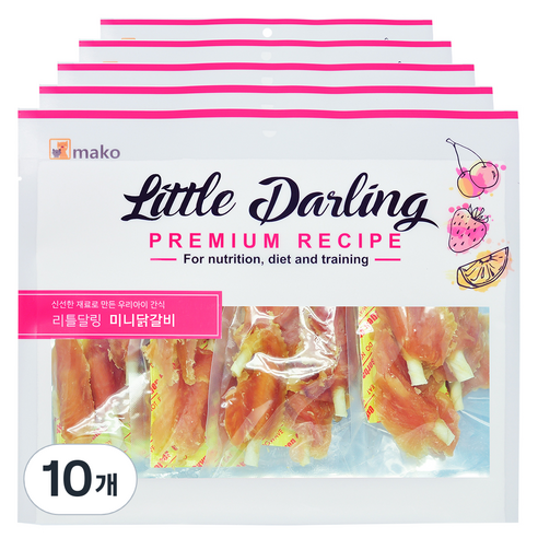 마코펫 강아지 리틀달링 건조간식, 미니닭갈비, 300g, 10개