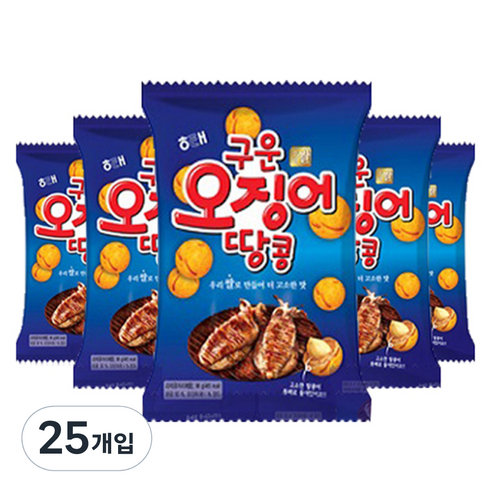 해태제과 구운 오징어 땅콩, 98g, 25개