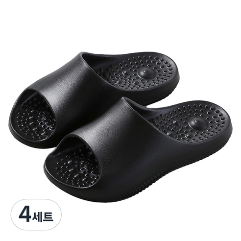 언헤브 스타일리쉬 지압 슬리퍼 세트 240, 01 블랙, 4세트