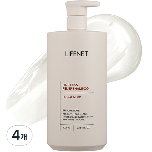라이프넷 마일드 두피케어 탈모증상 완화 샴푸, 1000ml, 4개