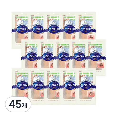 캣츠아이 고양이 간식 닭 25g, 훈제닭가슴살, 45개