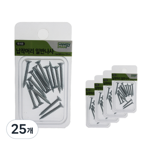 핸디맨 납작머리 일반나사 4 x 32 mm 15p, 25개