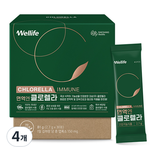 대상웰라이프 면역엔 클로렐라, 81g, 4개