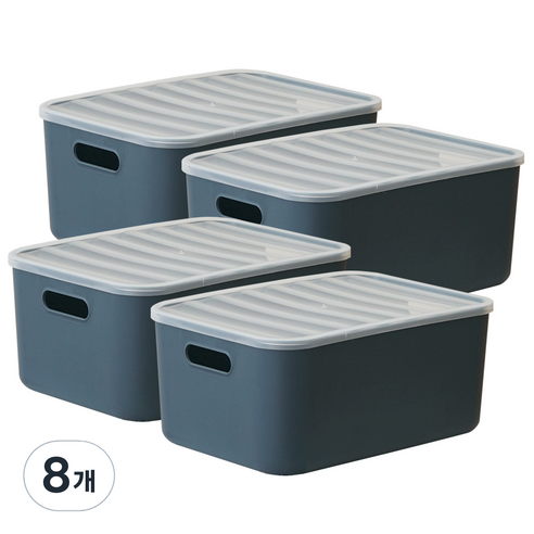 보노하우스 아이엠 리빙박스 수납정리함 M 15.8L, 네이비, 8개
