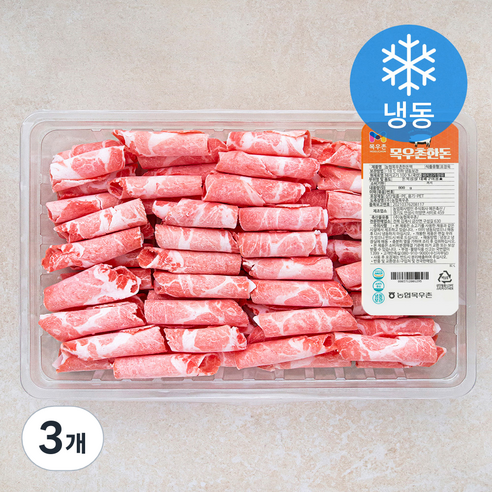 목우촌 한돈 대패 목심 구이용 (냉동), 800g, 3개