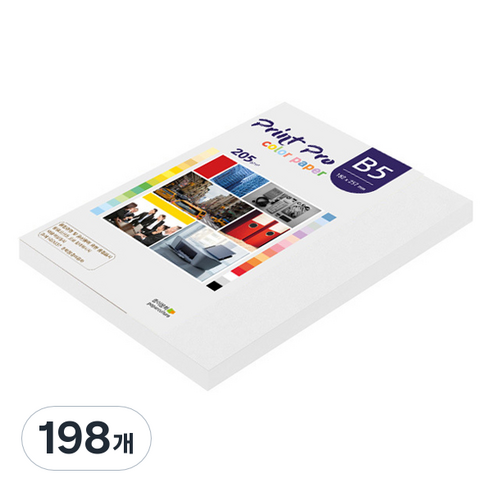 종이문화 프린트프로 두꺼운 칼라복사지 No 30 스노우화이트 205g, B5, 198개