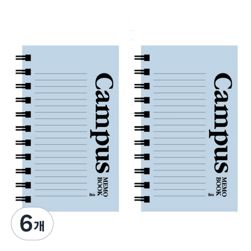 아이비스 두꺼운 좌철수첩 캠퍼스 12682, 블루, 6개
