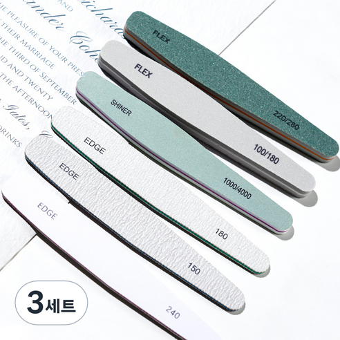 네일파일 6종 세트, 3세트, 혼합색상