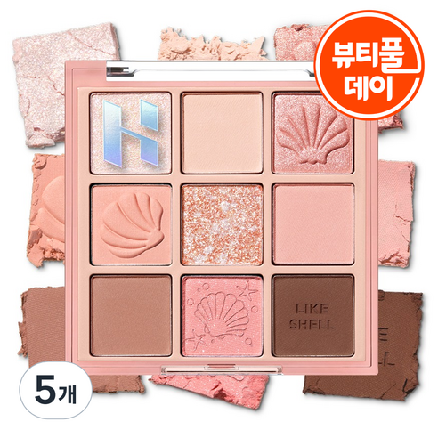 홀리카홀리카 마이페이브 무드 아이팔레트, 07쉘온더비치, 5개