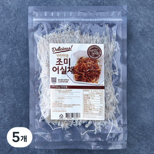해맑은푸드 반찬전용 조미 어실채, 5개, 150g