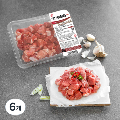 도드람한돈 1등급 앞다리 찌개용 (냉장), 500g, 6개