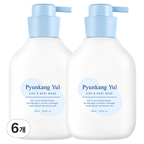 편강율 키즈 앤 베이비 워시 베이비파우더향, 590ml, 6개