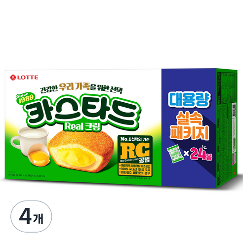 롯데카스타드 대용량 실속 패키지 24p, 552g, 4개