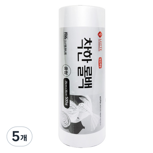 롯데이라이프 착한 롤백 25 x 35 cm 500p, 중(M), 500매입, 5개