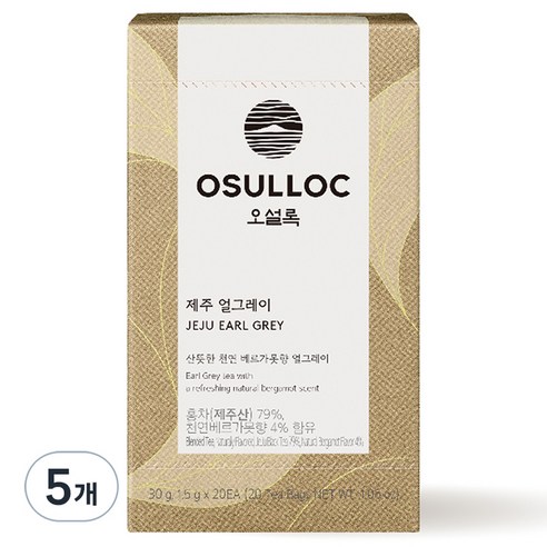오설록 제주 얼그레이 티백, 1.5g, 20개입, 5개