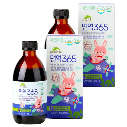 네이쳐브릿지 면역 365 아연, 2개, 280ml