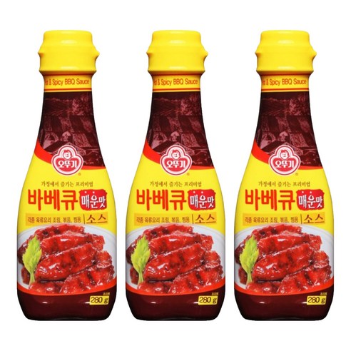 오뚜기 바베큐소스 매운맛, 280g, 3개