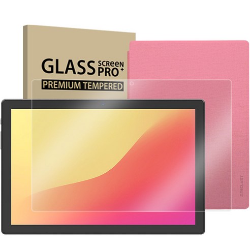 APEX T10LITE 멀티미디어 태블릿PC + 강화유리필름 + 케이스, 그레이(태블릿PC), 핑크(케이스), 32GB