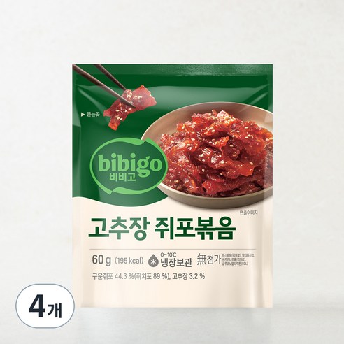 비비고 고추장 쥐포볶음, 60g, 4개