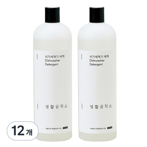 생활공작소 식기세척기용 액체세제, 1L, 12개
