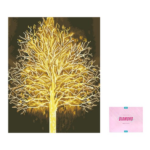디클레어 액자 캔버스형 보석십자수 DIY 키트 40 x 50 cm, 1세트, 골드트리
