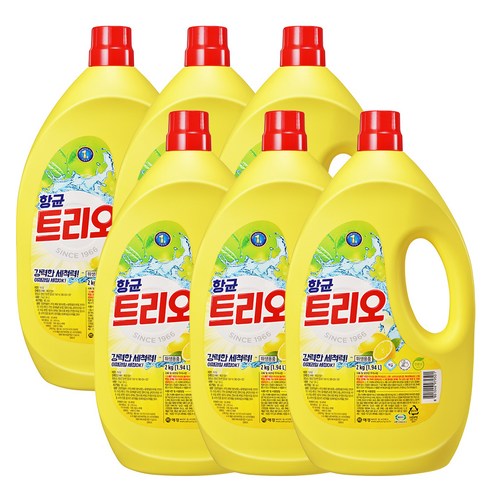 항균 트리오 주방세제, 2kg, 6개