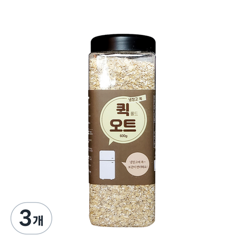 냉장고쏙 퀵 롤드 오트, 600g, 3개