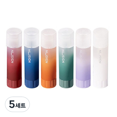 누사인 그라데이션컬러 글루스틱 6종 세트 NS146, 15g, 5세트