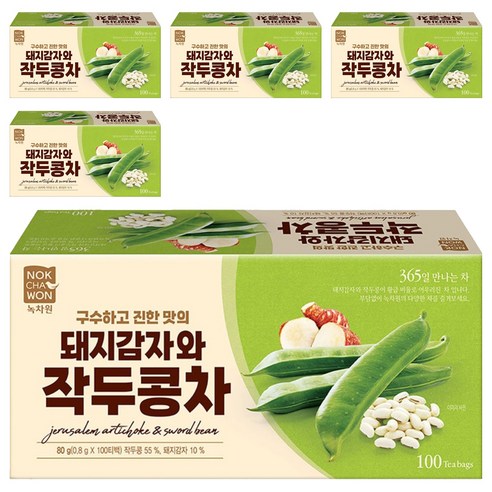녹차원 돼지감자와 작두콩차, 0.8g, 5개, 100개입