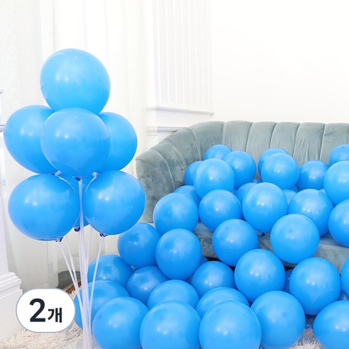 피앤비유니티 스탠다드 라운드 풍선 25cm 100p, 25 블루, 2개