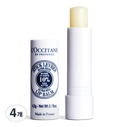 록시땅 시어 버터 울트라 리치 립밤, 투명, 4.5g, 4개