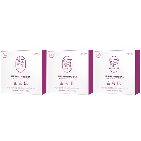 안국건강 루테인 지아잔틴 플러스 영양제, 60정, 3개