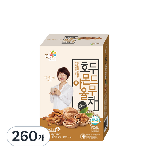 꽃샘 호두 아몬드 율무차, 18g, 130개입, 2개