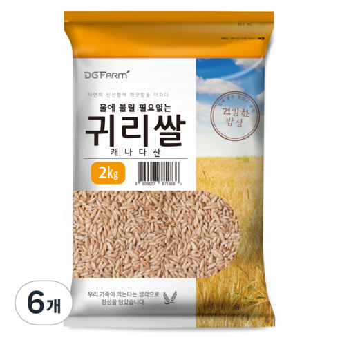 대구농산 불릴필요없는 귀리쌀, 2kg, 6개