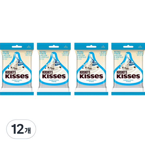 허쉬 키세스 쿠키 앤 크림 초콜릿, 52g, 12개