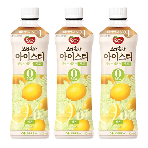 동원보성홍차 아이스티 제로 레몬, 500ml, 3개