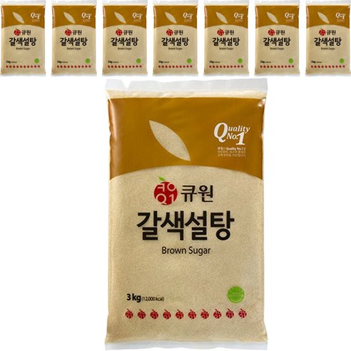 큐원 갈색설탕, 3kg, 8개