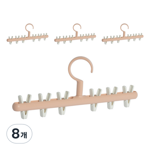 찐노마진몰 다용도 집게형 모자걸이, 핑크, 8개