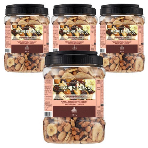 넛츠팜 크랜베리 믹스넛, 1kg, 4개